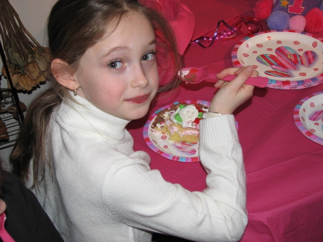 1st_bday_valentine_010.JPG - Michelle also savoring some cake before going on set for her next film