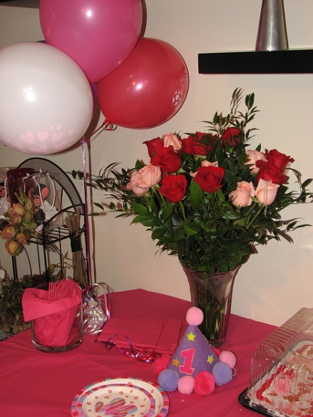 1st_bday_valentine_021.JPG - My floral contribution for Valentine's Day:  Peach for Mikayla and Red for my (much) better half