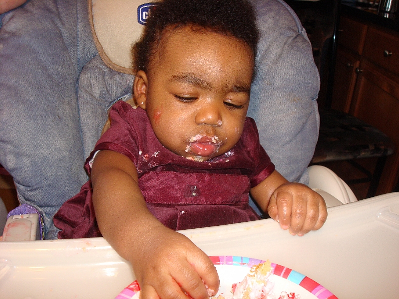 Bday-Valentine_0029.jpg - If it's one thing babies don't need help with, it's eating cake with abandon