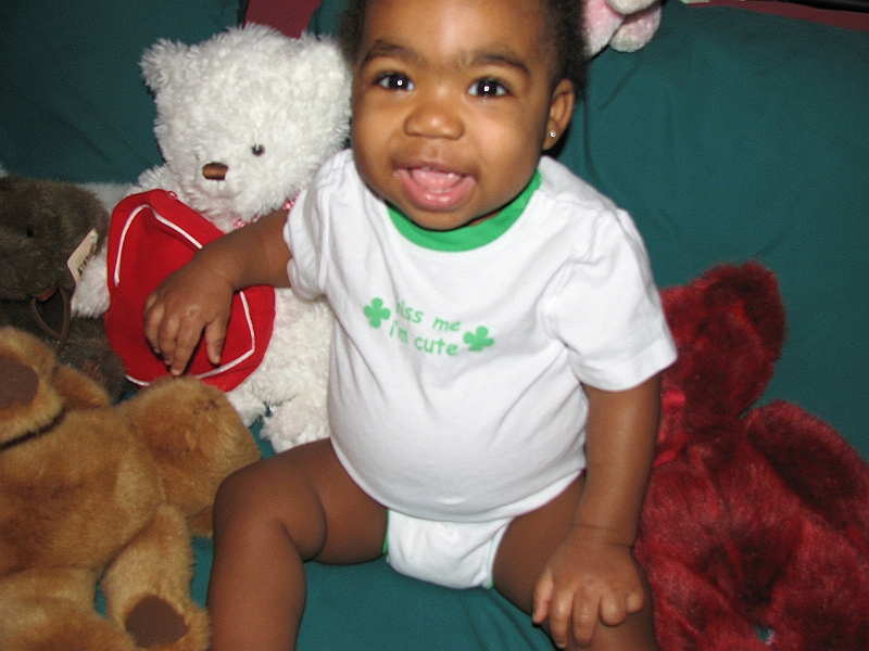 stylin_036.JPG - Getting dressed for St. Patrick's Day at daycare