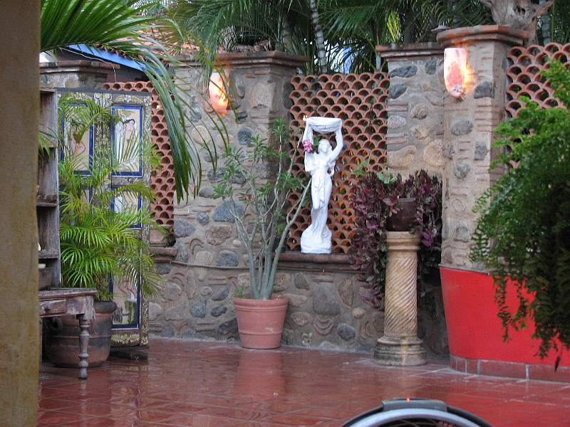Puerto_Vallarta_212.JPG - This is the outside courtyard of another restaurant we visited in Bucerias called Mark's Bar and Grill.  That's right. Mark's.  It did serve excellent food though.  I think we were looking for something Mediterranean that night.